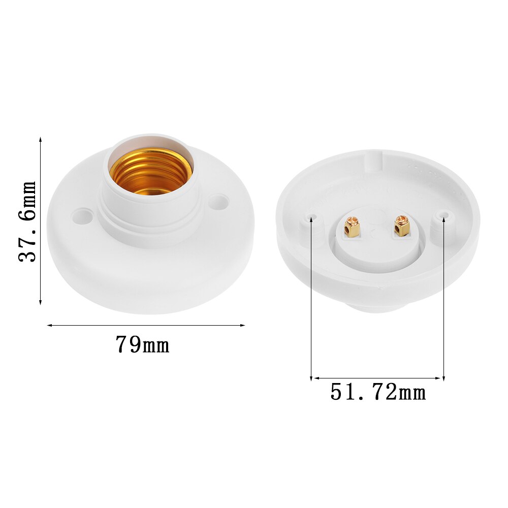 1 stk  e27 rund plast sokkel skrue lyspære lampe sokkel holder hvit  e27 sokkel lampe sokkel populær lampe holder lys stativ