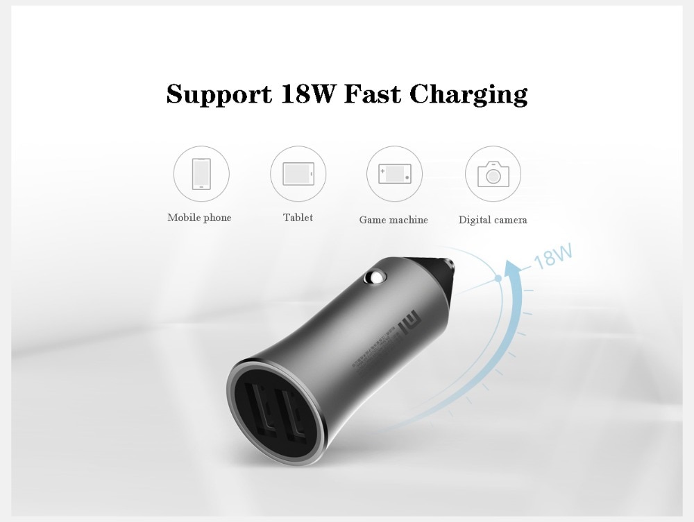 Original Xiaomi Car Charger Dual USB Fast Charging Universal Mi Car Charger with Magnetic cable For Most Phones Tablet PC