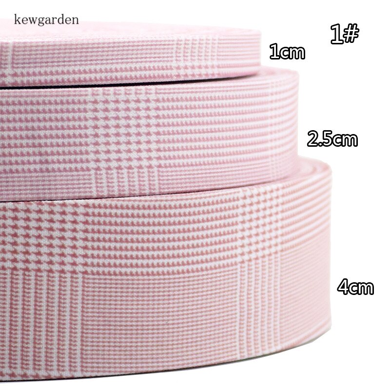 Kewgarden Grid Fabric Layering Cloth Ribbons 10mm 25mm 40mm 50mm Handmade Tape DIY Bowknot Satin Ribbon Riband 8 Meters