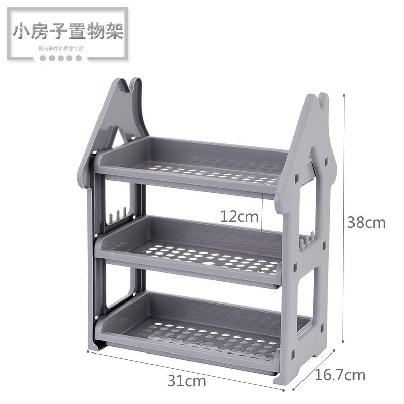 Shampoo Holder For Shower Organization Bathroom Shelves Storage Rack Over The Toilet Cabinet Bathroom Accessories Organizer: Gray 3