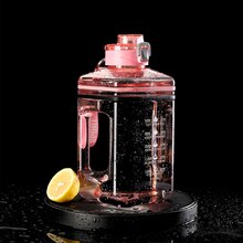 Botella deportiva de gran capacidad para Fitness, garrafa portátil a prueba de fugas, hervidor de agua para gimnasio, equipo para beber al aire libre, 2,2 L: pink