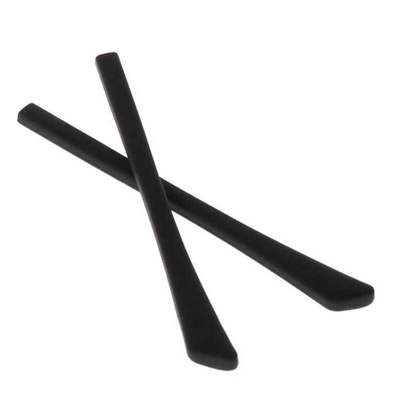 Soft Silicone Anti Slip Eyeglasses Glasses Temple Tips Accessories Square Hole: black