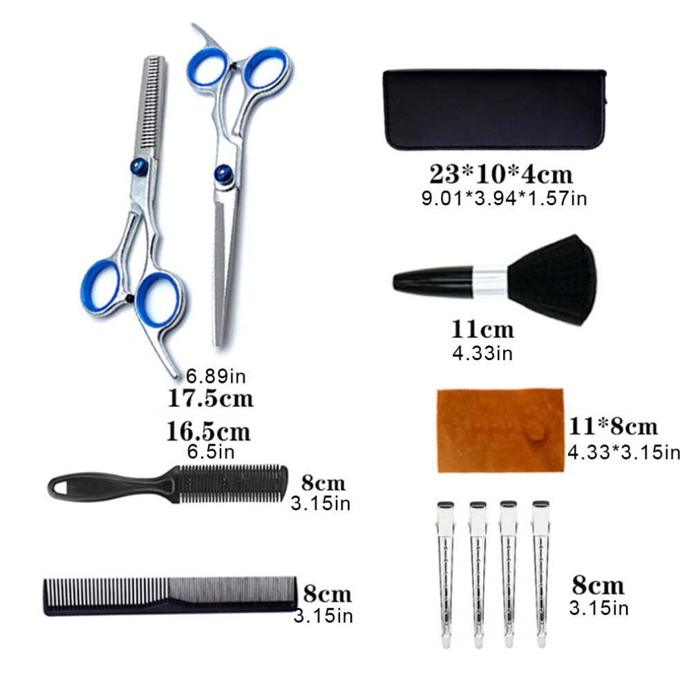 Hairdressing Scissors Set Flat Shears Scissors Thinning Shears Household haircut scissors tooth shear flat shear set: YELLOW
