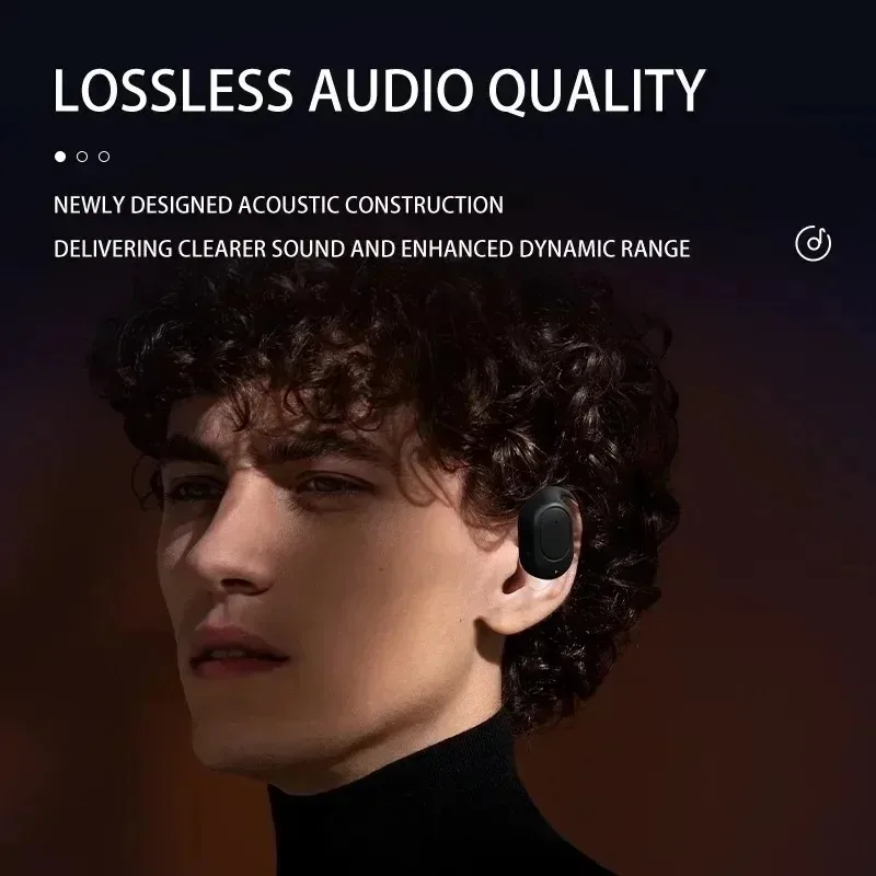 Single Wireless Earphones Air Conduction OWS Headphone HiFi Ear-Hook Music Sports Noise Cancel Headset for All Smartphones