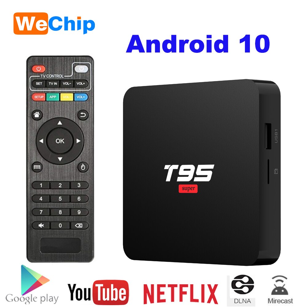 Android 10 smart tv box  t95 super smart android tv box allwinner  h3 gpu  g31 2gb 16gb wifi wireless 4k youtueb hd medieafspiller: Uk-stik