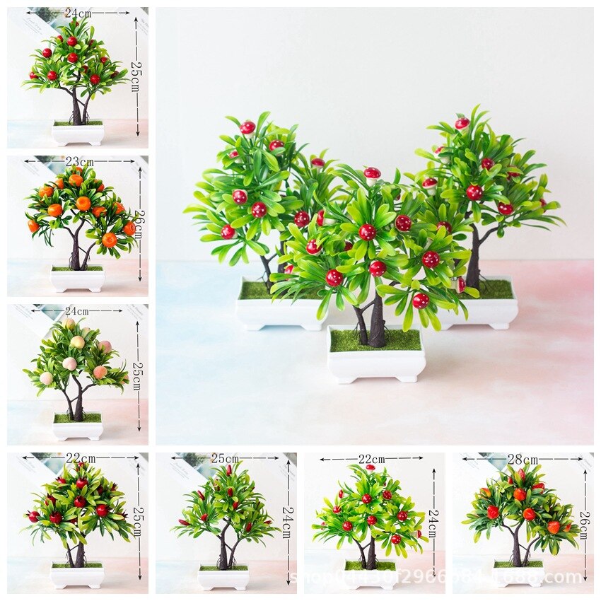 Kunstig plante multistil mini pottebonsai lite frukttre pottet til bryllup hjemme borddekorasjoner butikk hotell fest deco