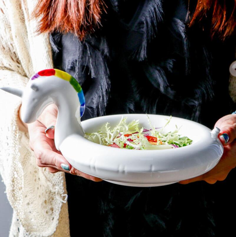 Cuencos creativos de flamenco para bol de Snowball, plato de aperitivo de unicornio, platos de aperitivos de cisne negro, helado, Plato de frutas de estilo europeo