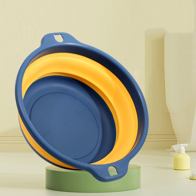 Portable Foldable Laundry Basin Plastic Travel Folding Wash Basin Safe Durable Foldable Wash Basin Bathroom Household Supplies: Red