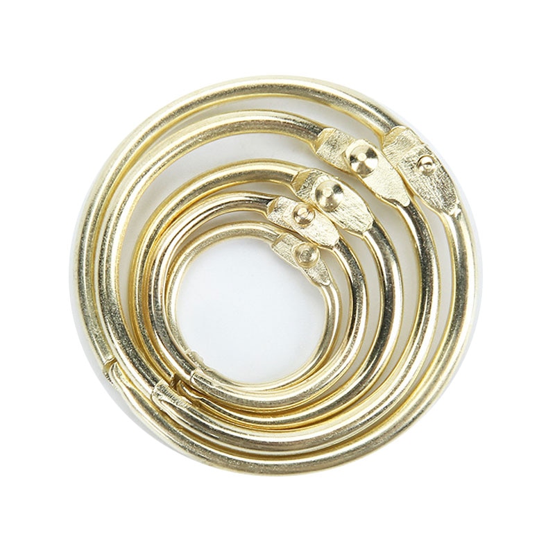 20Pcs Metal Binder Hinged Ring Gold Loose Leaf Opening Circle Book Hoops For Scrapbook Album Office Binding Ring On Notebook