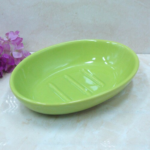 Hotel Ceramic Soap Dish Soap Holder Laundry Soap Tray Soap Tray Purple Black and White Green Color Hand Washing Ball Bowl: Green