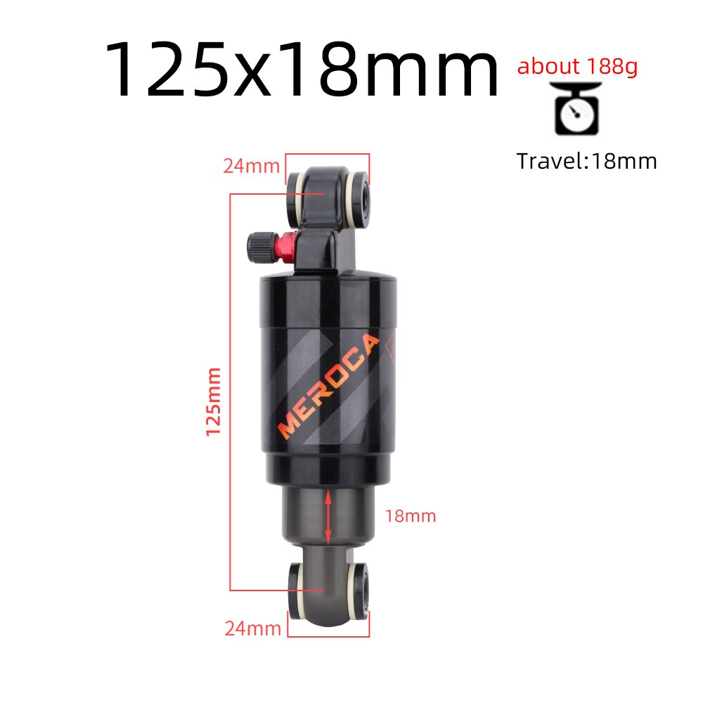MEROCA Mountainbike Luft Stoßdämpfer 125mm/150mm/165mm/190mm/200mm Rolle Legierung MTB Falten Fahrrad Hinten Schock Radfahren Teile