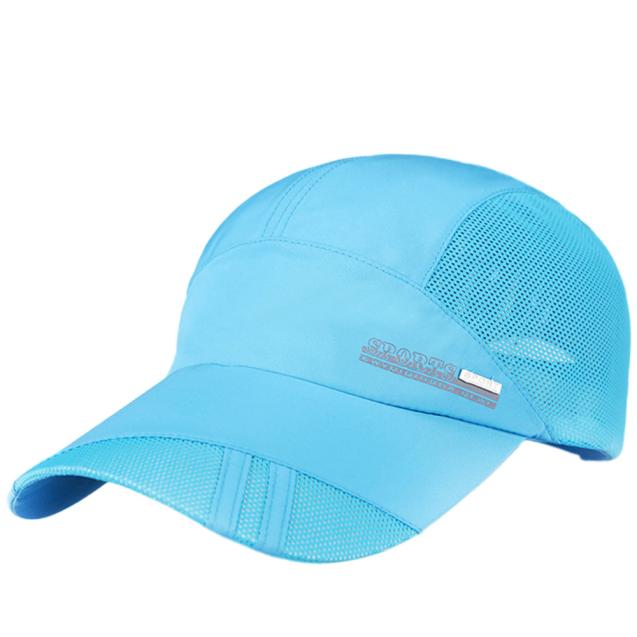 Hat Men Sunhat Adult Mesh Hats For Women Quick-Dry Collapsible Sun Hat Outdoor Sunscreen Baseball Cap: Sky blue