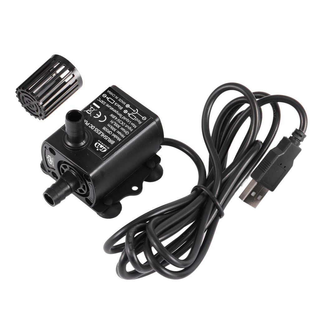 Decdeal Ultra-quiet USB Mini Brushless DC Water Pump DC5V 4.8W 300L/H Lift 300cm Submersible Fountain Aquarium Circulating: Default Title