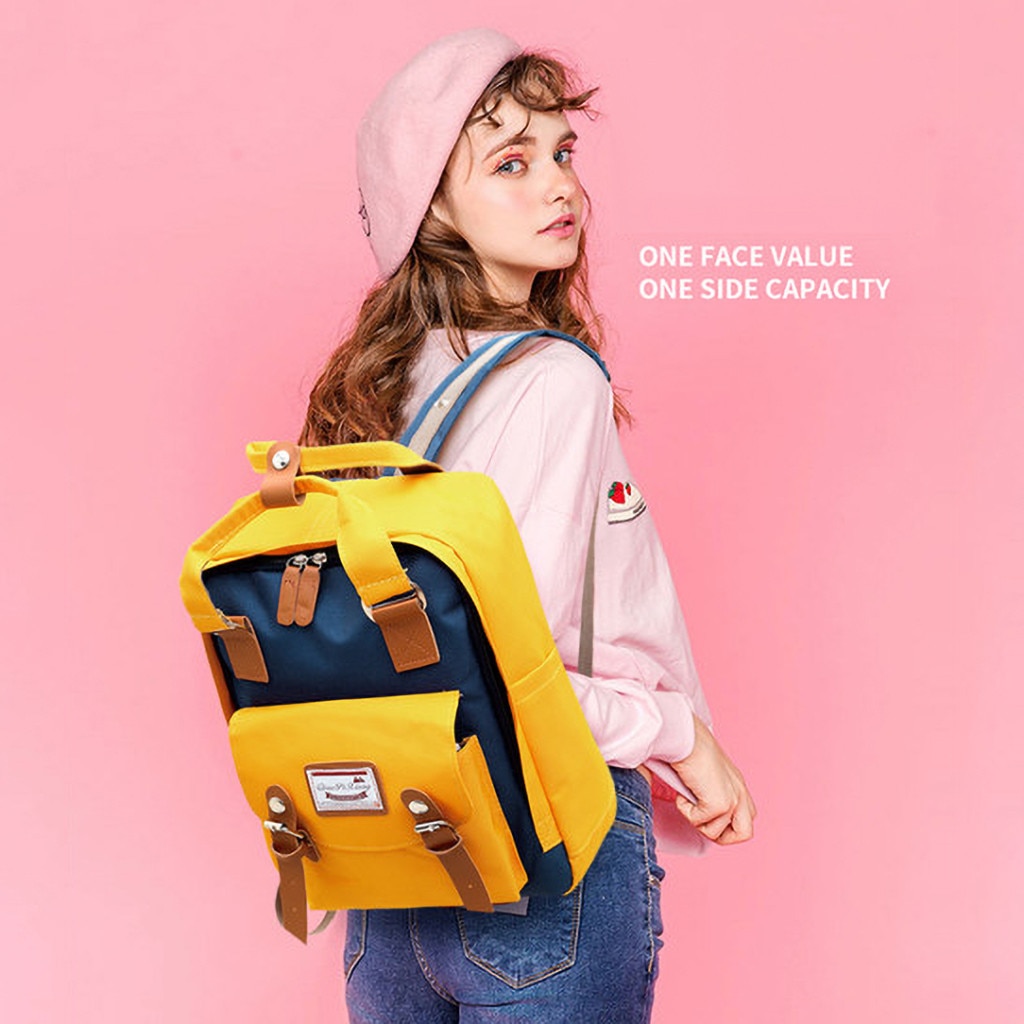 Korean Style Nylon Backpack For Women Simple Youth Travel Backpack Leisure School Bag Tote For Teen Girl Shoulder Bag 8
