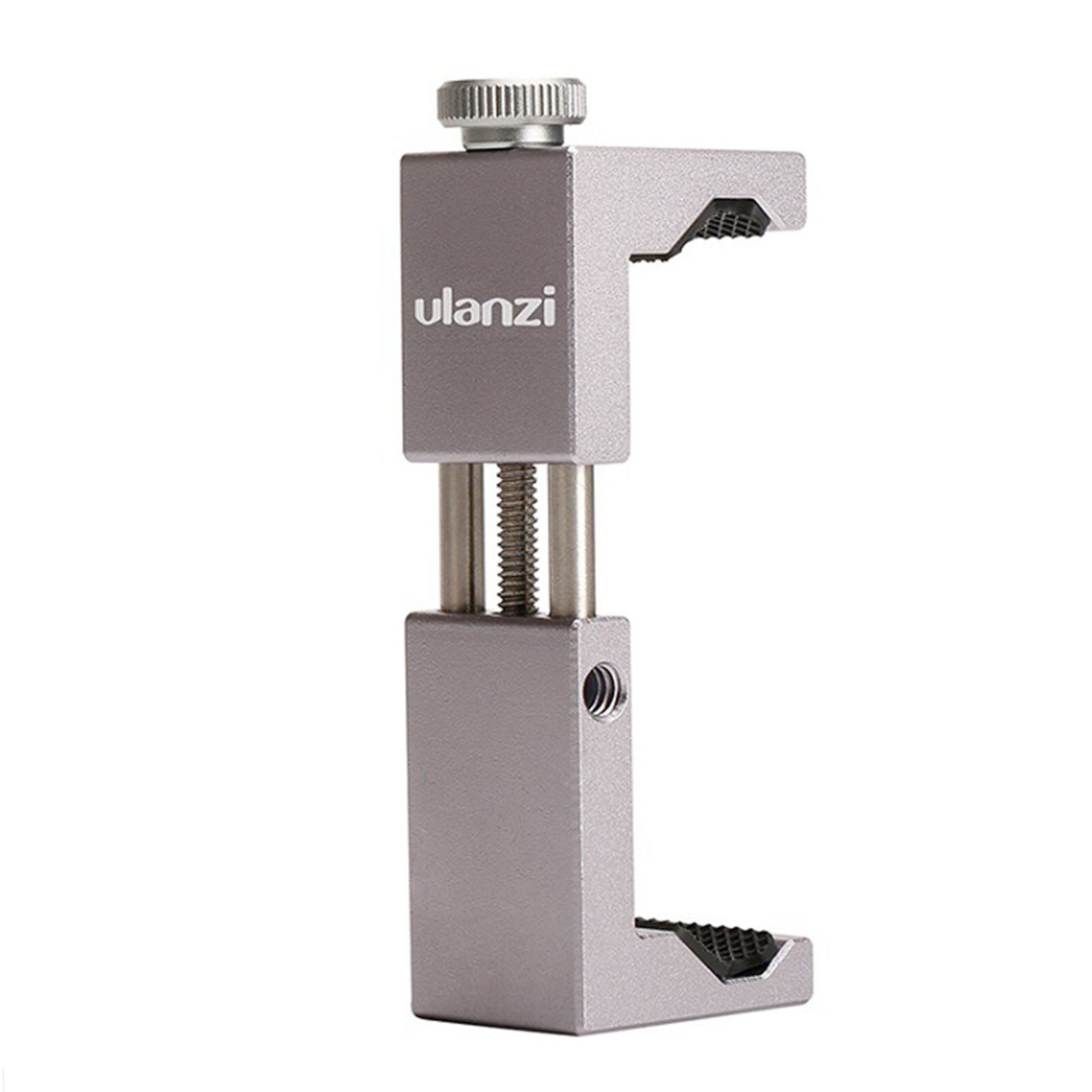Ulanzi ST-02S 65Mm Tot 95Mm Statief Telefoon Mount Met Koud Schoen 1/4 Schroef Telefoon Mount Stand Clipper Voor 6.5-9.5Cm Smartphone: Silver Gray