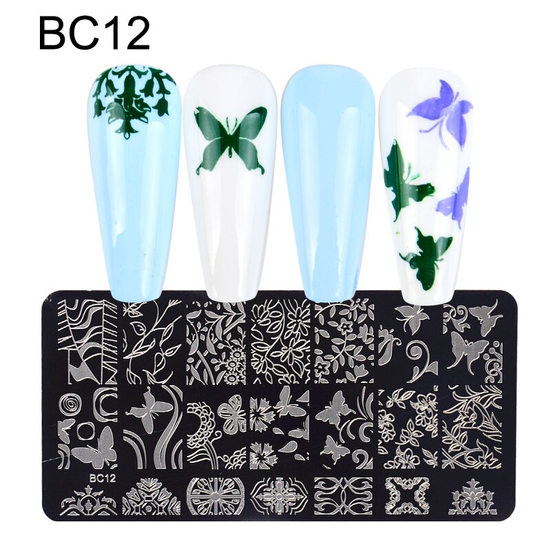 Dyr billede stempel plader stribe gitter blandet mønster søm stempling skabeloner stencil blomst print værktøj: Bc -12