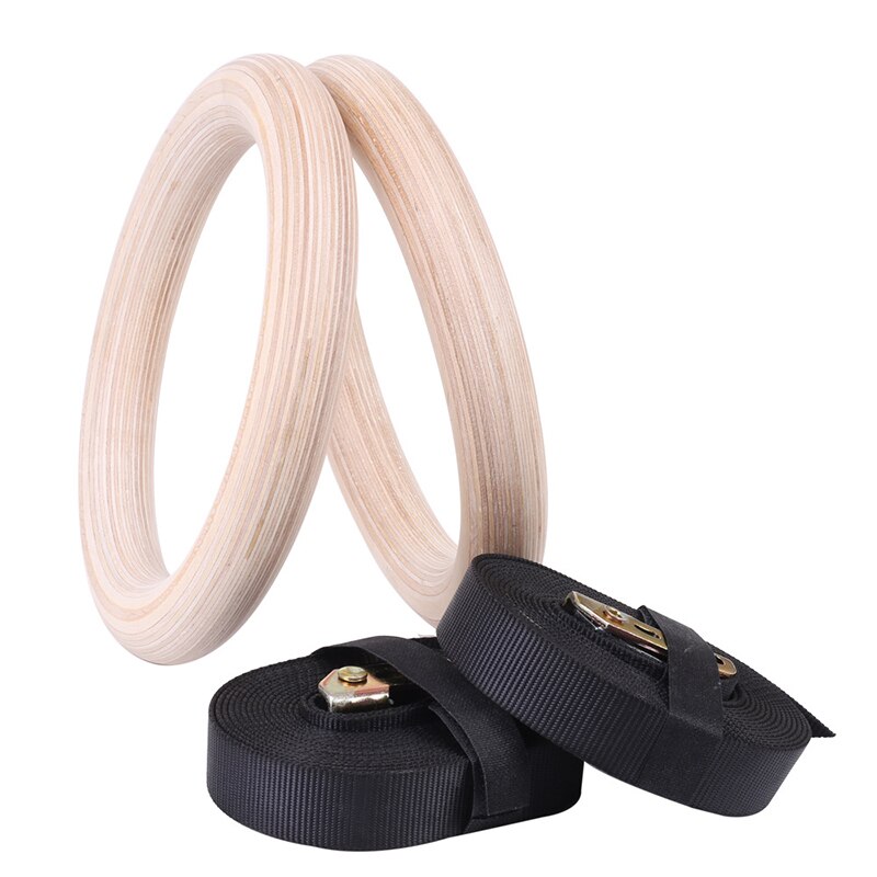 Madera anillo de madera de 32Mm gimnasia Crossfit gimnasio anillo ajustable correas hebillas casa Fitness entrenamiento de fuerza equipo