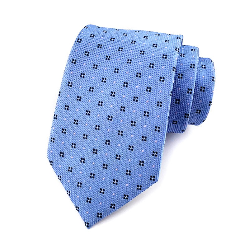 Cravate à carreaux rayée pour hommes, 8cm, décontractée, costume d'affaires de mariage, Jacquard, robe formelle, cravate Slim pour hommes
