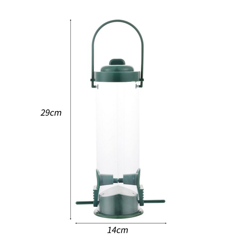 Plastic Hanging Bird Food Container Outdoor Waterproof Bird Feeder Pet Supplies Garden Decoration Pet Feeding Bowl: dark green