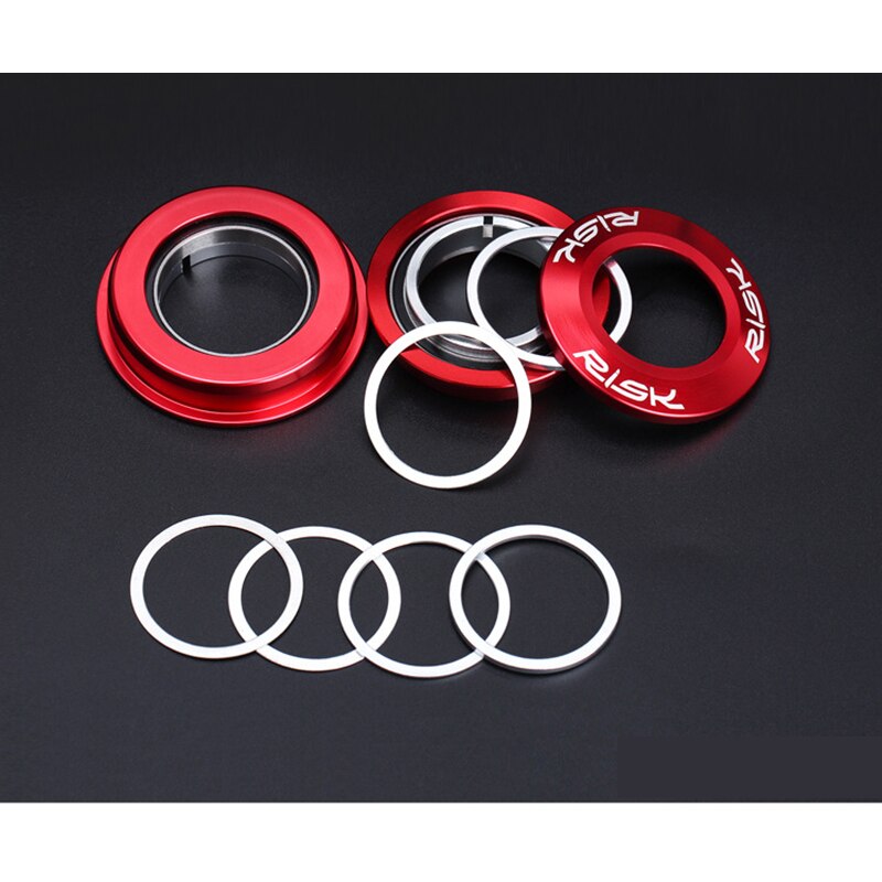 6pc Bicycle Headset Washer Aluminium Alloy Bike Fork Adjusting Washer Dust Cover 0.3mm 1mm 2mm 3mm Spacer Accessories Bike Parts