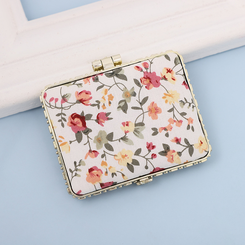 Mini Makeup Compact Pocket Floral Mirror Portable Two-side Folding Make Up Mirror Women Vintage Cosmetic Mirrors For: 11