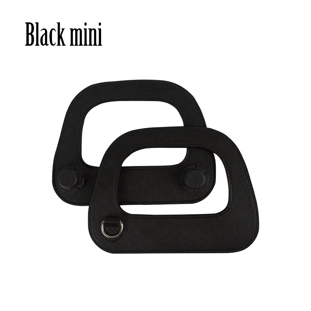 Novo obag oblongo falso couro lidar com prata metal d fivela soberba borda processo de pintura para o saco mini e o chique: black mini