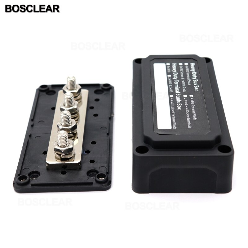 Heavy-Duty Module Bus-Bar Box Terminal Board 300A with 4 Terminal Studs Car Styling Highest amperage rated bus bar