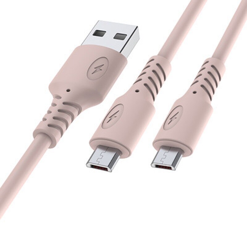 Podwójny kabel danych Micro USB 3/2/1 M szybkie ładowanie telefonu kabel dwa w jednym kabel ładujący do telefonów komórkowych/tabletów: 2-PK