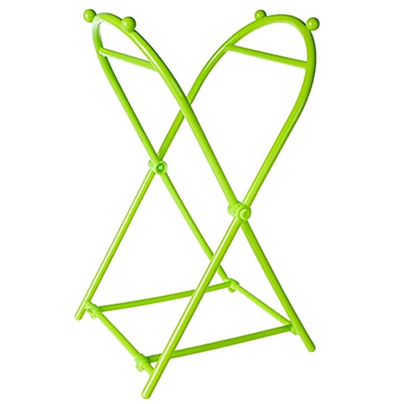 Cubo de basura plegable tipo X, porta bolsa de basura de plástico, estante de almacenaje para Cocina: Green