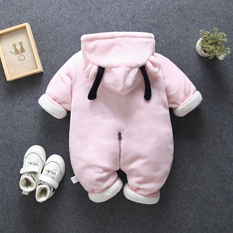 Neugeborenen Baby Strampler Overall Winter Karikatur Kleinkind Verdicken Warme Oberbekleidung Mantel Für Baby Jungen Mädchen 6-18 M schnee Tragen Clj235