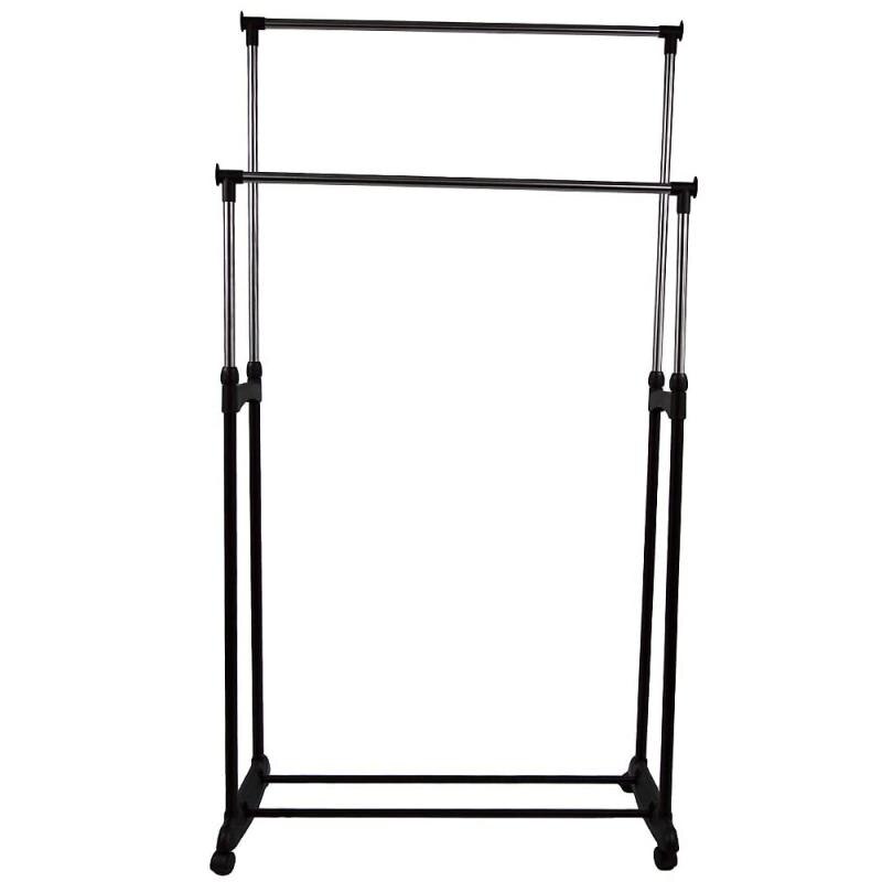 Adjustable Telescopic Rolling Clothing Garment Clothes Airer Horse Stainless Laundry Rack Hanging Drying Hanger HWC