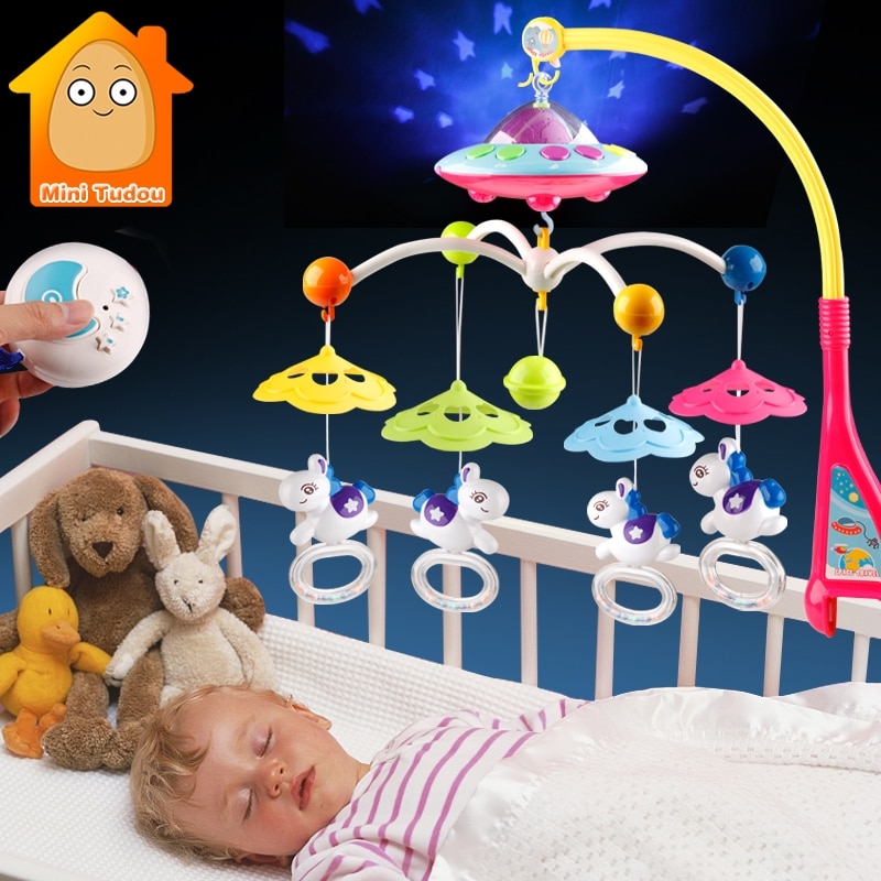 Baby Toys 0-12 Months Cribs Mobile Musical Box for Children Kids Mobile Bracket Bed Bell With Rattles Mobility Toy