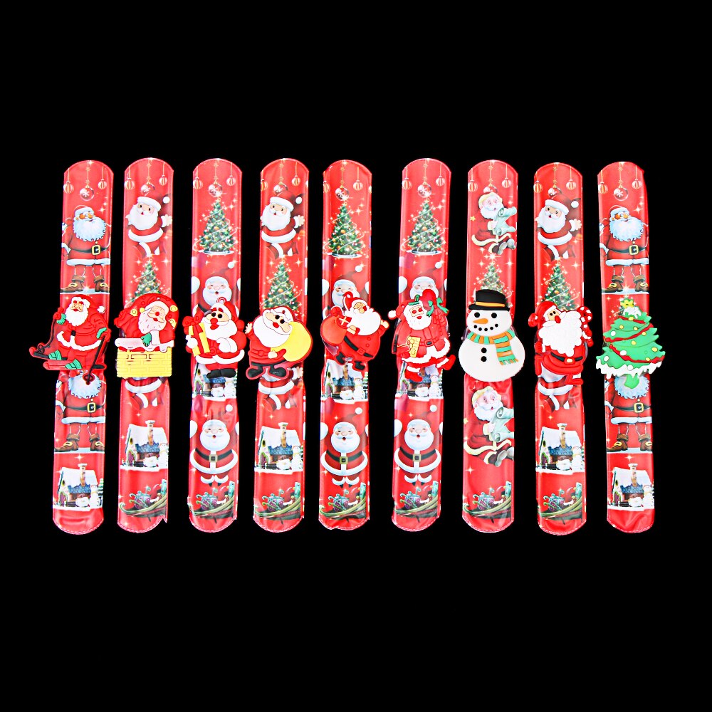 Led kerst armbind gloeiende armbind santa snepop klappring kerst levert speelgoed julepynt nytår cadeaus navidad