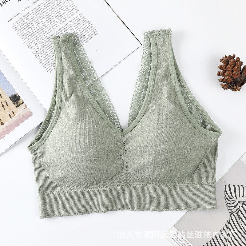 Sujetador transpirable deportivo de copa completa, top, se cruza en la espalda, antichoque, push-up, para entrenamiento, gimnasio, correr, yoga, fitness: Green