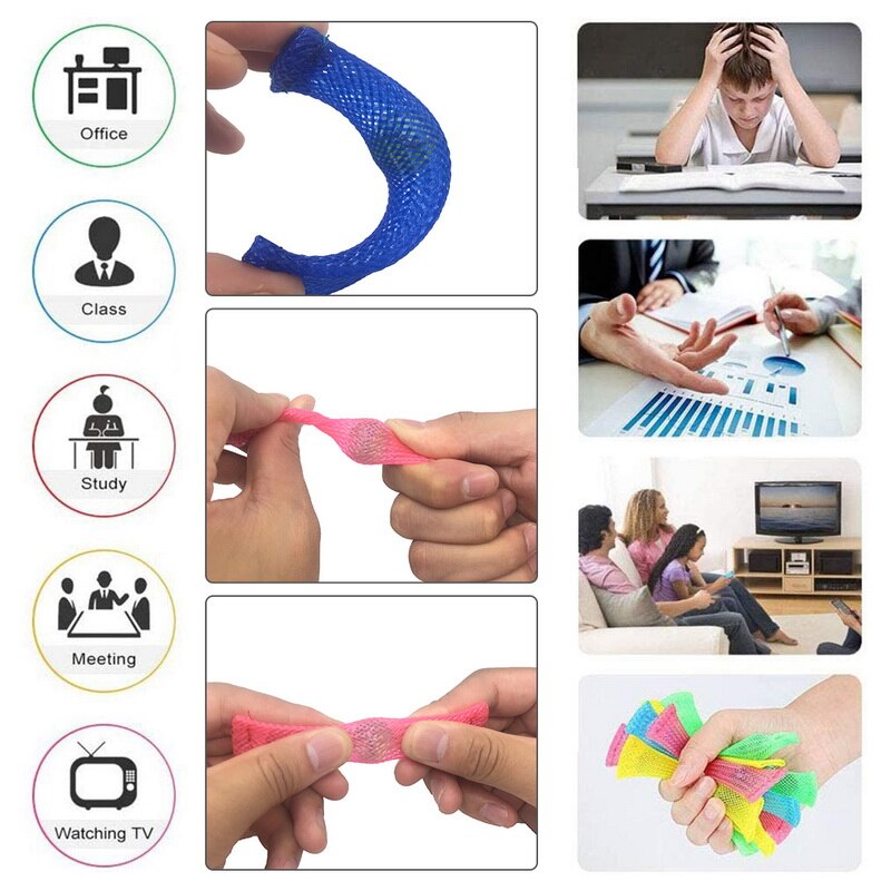 Marble Mesh sensoryczne zabawki typu Fidget kolor tkaniny wycisnąć antystresowy koralik z lękiem terapii Mini autyzm zabawki