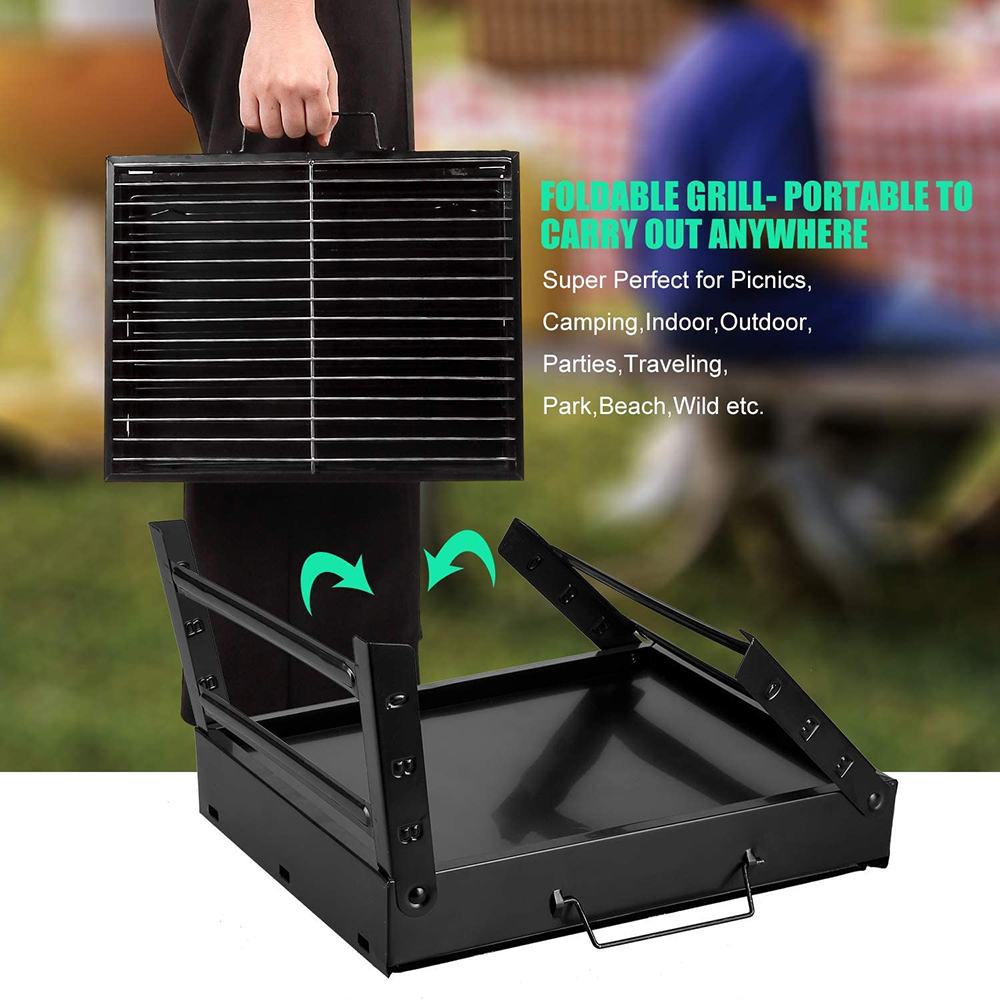 Barbecue Grill Portable Simple Charcoal Grill Perfect Foldable Premium BBQ Grill for Outdoor Campers Barbecue Travel Park Beach