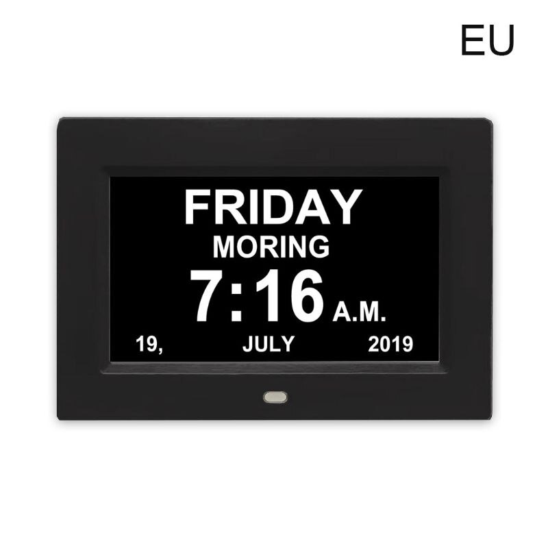 7 \"Inch Digital Clock Calendar with Date Day Reminder for Elderly and Children: BK-EU