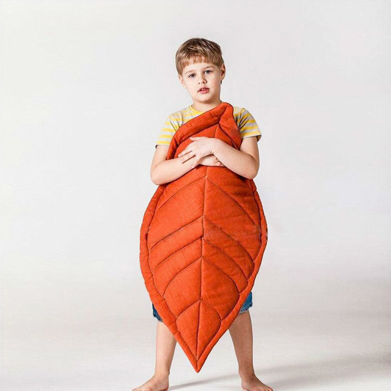 Ins Nordic Baby Kruipen Mat Maple Leaf Mat Kinderen Vloermatten Katoen Kids Play Mat Tapijt Blad Game Pad deken Kussen