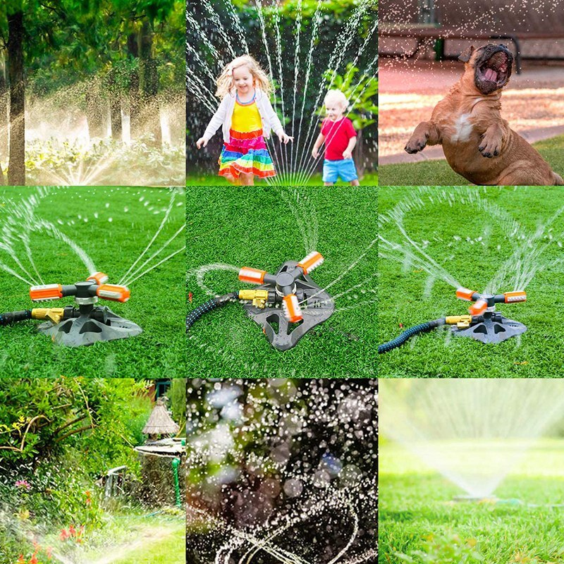 Sprinklers for Garden, Upgraded Automatic Water Irrigation System with Flow Control 360° Rotating Water Sprinkler for Kids
