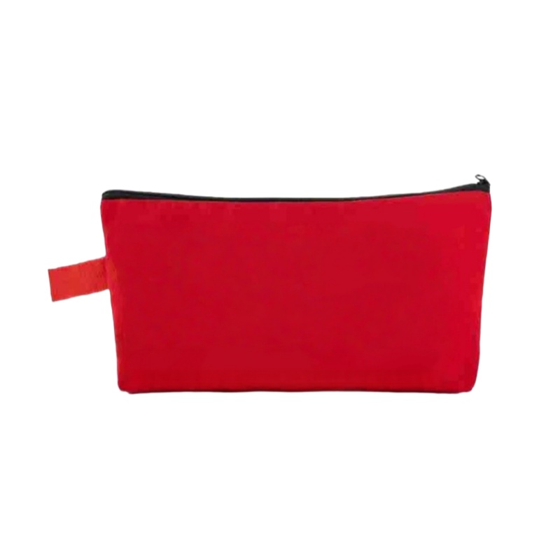 StoBag 10pcs Colorful Canvas Cotton Bag with Zipper Handheld Cosmetic Stationery Package Storage Makeup Handbag Portable Pouches: Blue