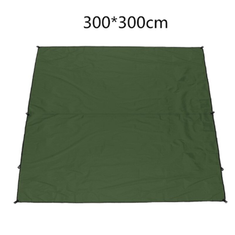 10 x 10ft rip-stop hængekøje baldakin solskærm regnhytte telt presenning udendørs camping vandtæt telt udendørs fugtbestandig måtte: 3 x 3 marmygreen