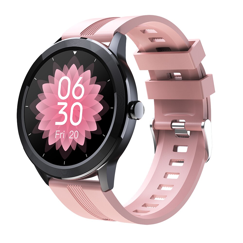 QS29 Sports Smart Watch Bluetooth Call Waterproof Smartwatch Body Temperature Monitor Heart Rate Blood Pressure For Huawei Phone: pink  silica