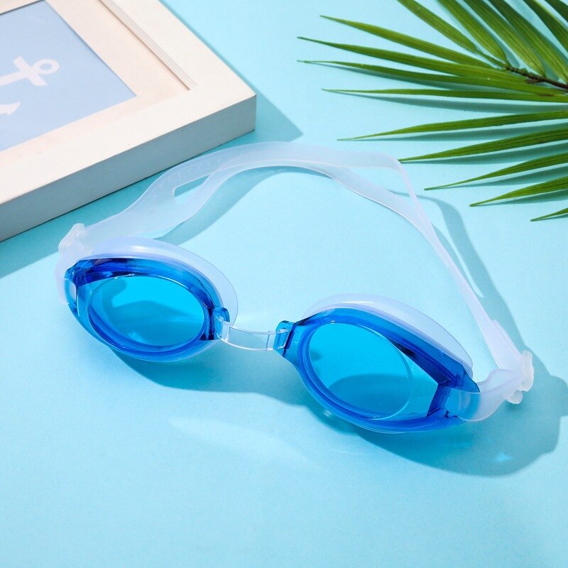 Boxed Diving Swimming Goggles Kids Adult Adujstable Belt Swimming Goggle Earplugs Set Silicone Swim Pool Competition Anti-Fog HD: Royal blue boxed