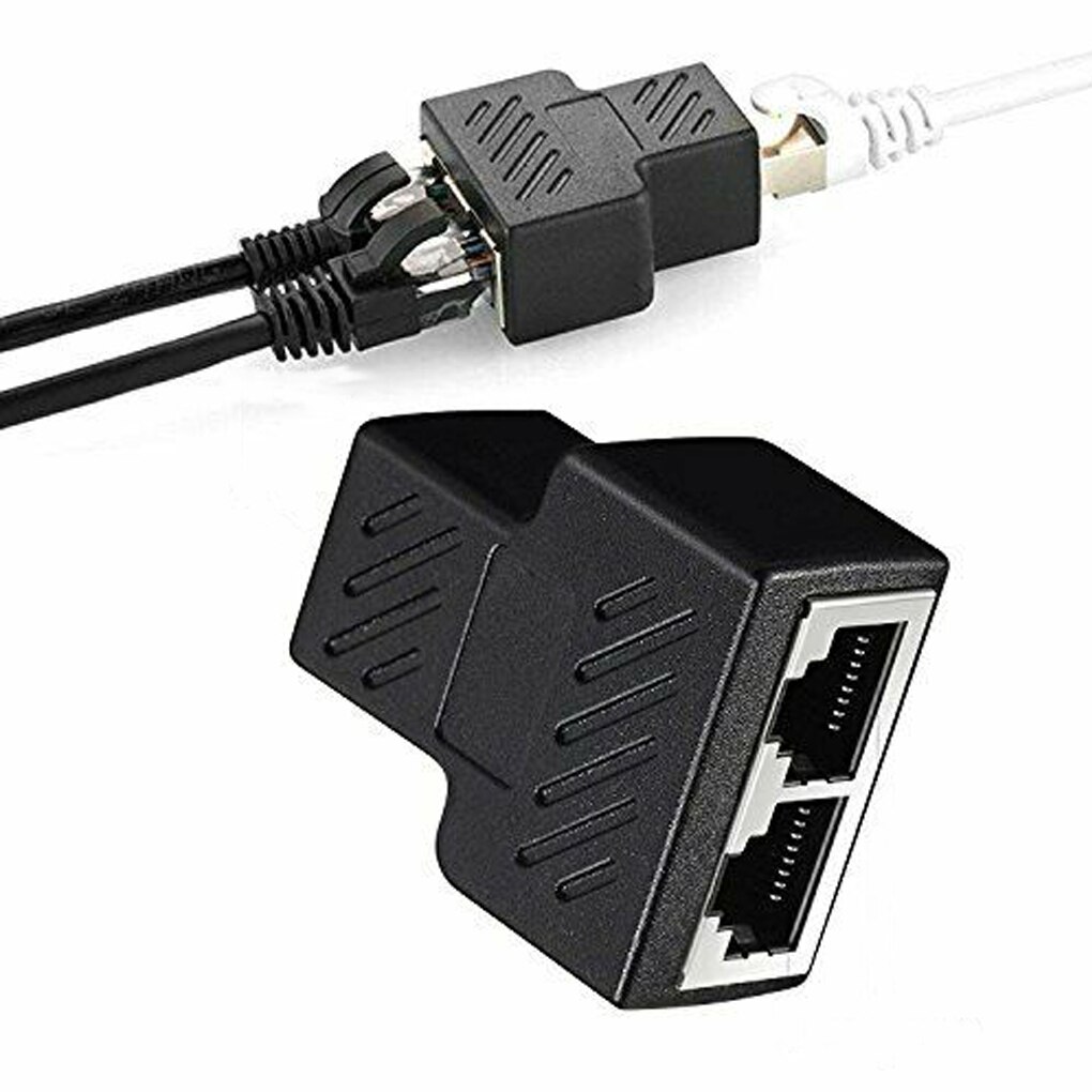 2Pcs Internet Kabel Splitter Ethernet RJ45 Kabel Dual Port Connector Netwerk Cord Splitting Converter