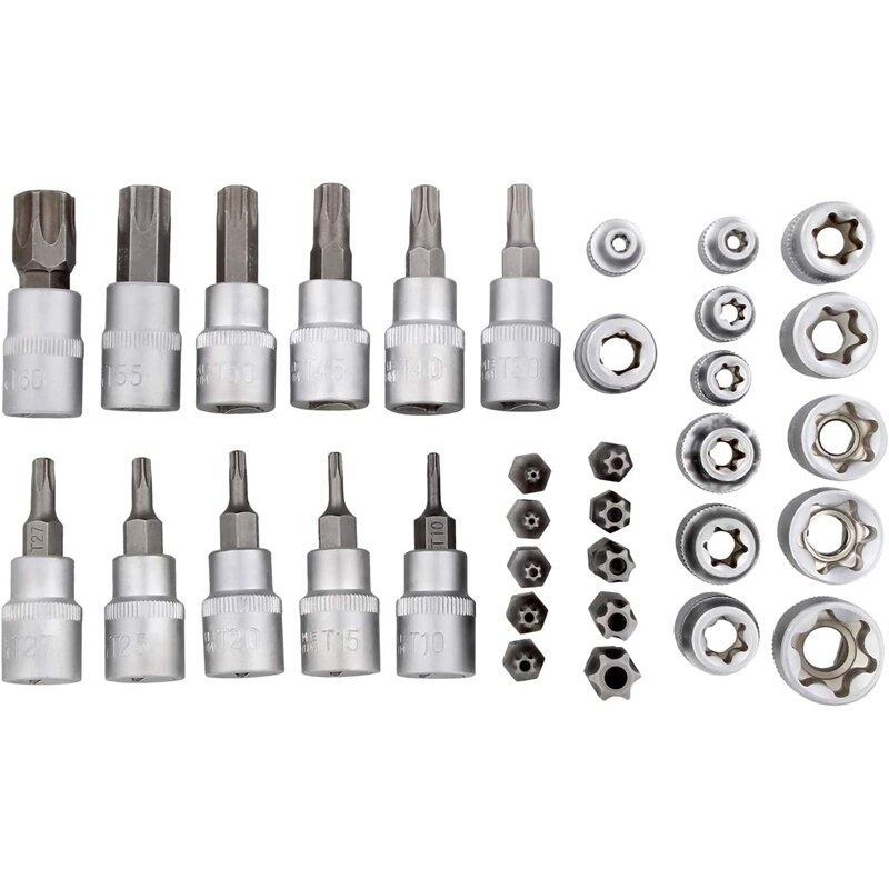 34 st torx -uttagssats trippel fyrkantigt uttagssats torx -bit -uttagssats stjärnsats -hanhonuppsättning