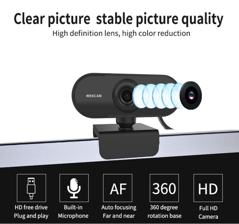 2K HD Auto Focus Webcam Built-in Microphone High-end Video Call Camera Computer Peripherals Web Camera For PC Laptop