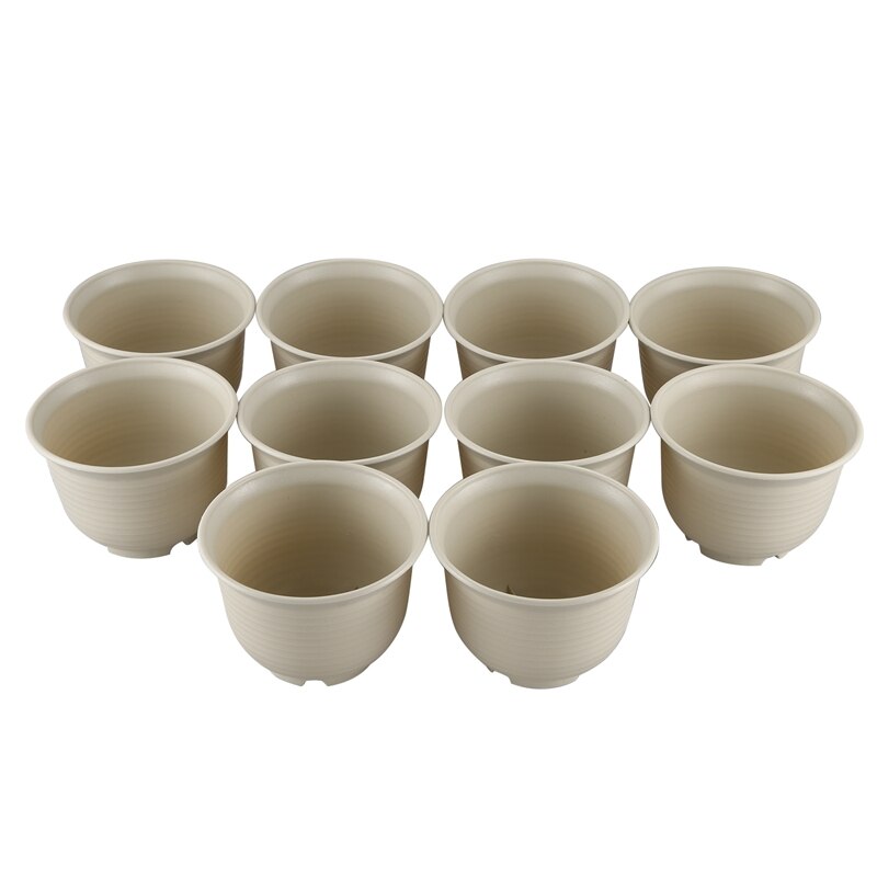 5.9 inch plastic plantenbakken met schotelset,  of 10,  zaaibakken voor kwekerijen, voor bloemen, kruiden en cactussen, binnen en buiten