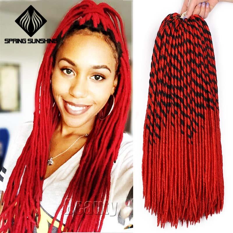 Spring Sunshine Synthetic 20inch Faux Locs Crochet Braids Purple Soft