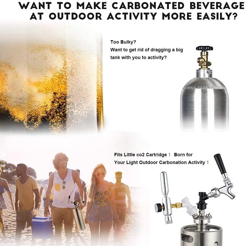 Homebrew Regulated CO2 Charger kit ,7/16" Regulated Portable CO2 Keg Charger For homebrew Beer Accessories