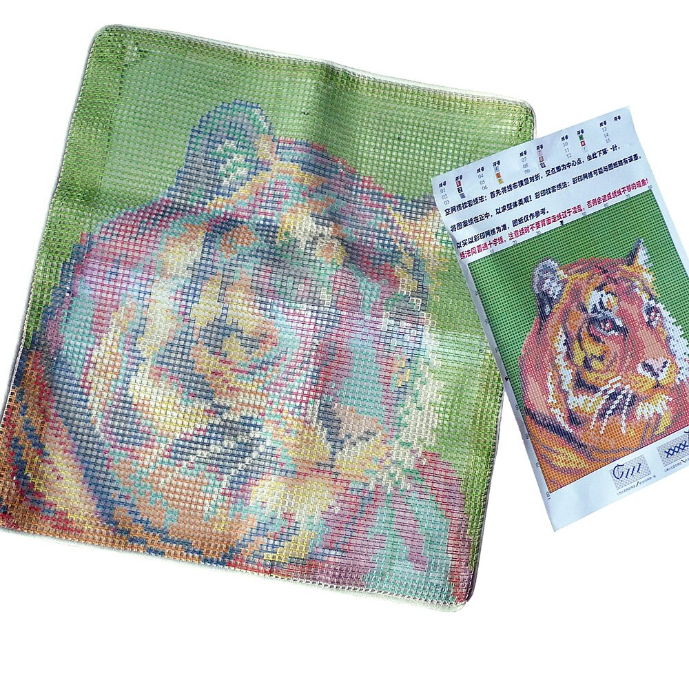 Kruissteek kussenhoes dieren familie bank kussen diy dikke kruissteek kits 100%  acryl garen kussensloop hobby & knutselen